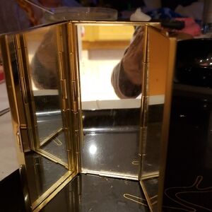 I'Meer Vintage Gold Color Tri-Fold Mirror 4 1/2 In X 2 1/2 In By Paul Of Hawaìi